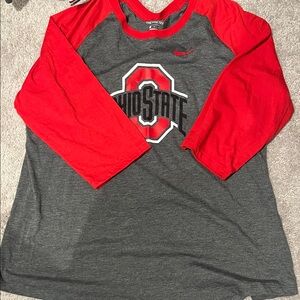 Nike Ohio State Long Sleeve Red and Gray Tee